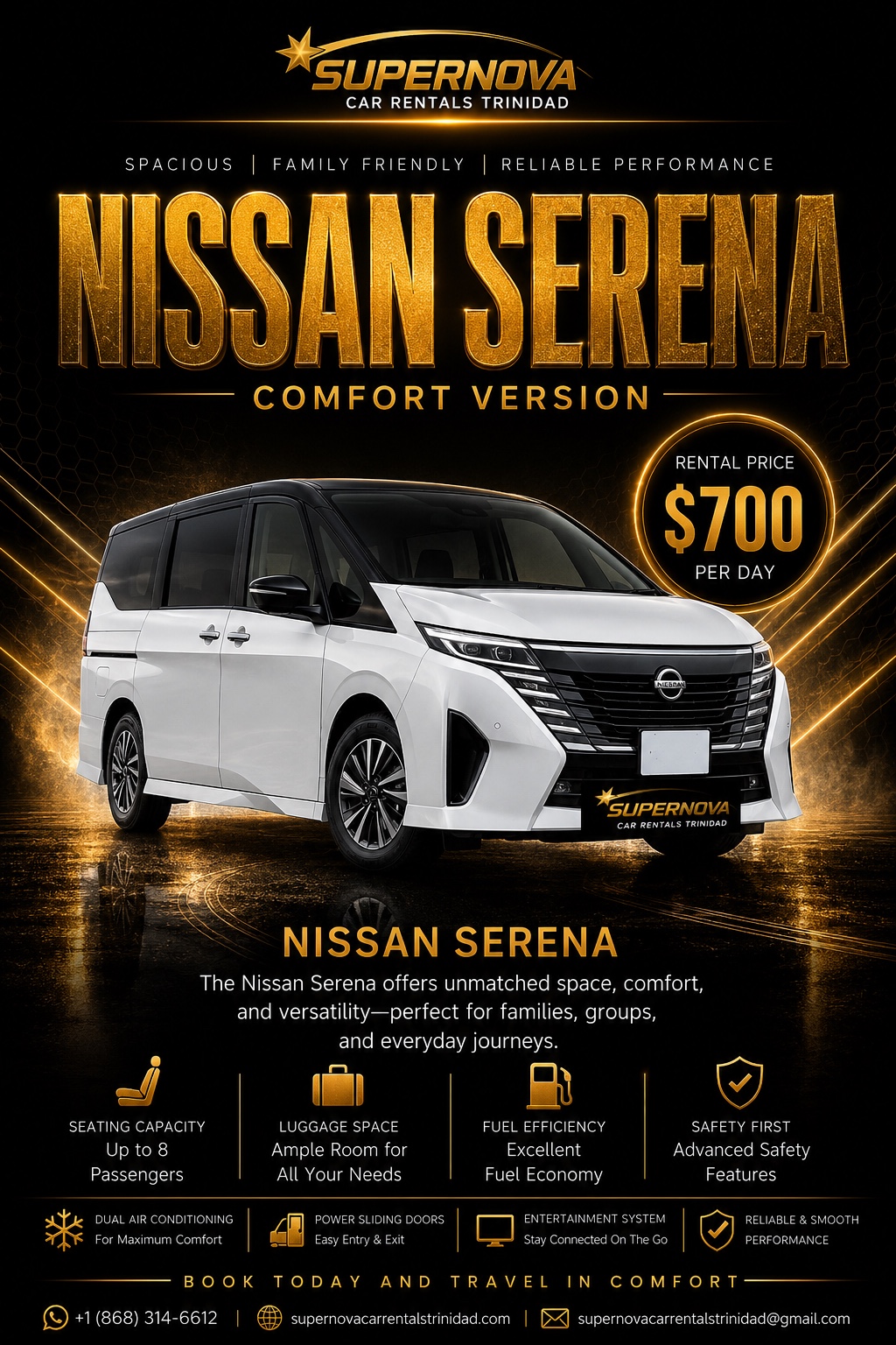 Nissan Serena rental poster