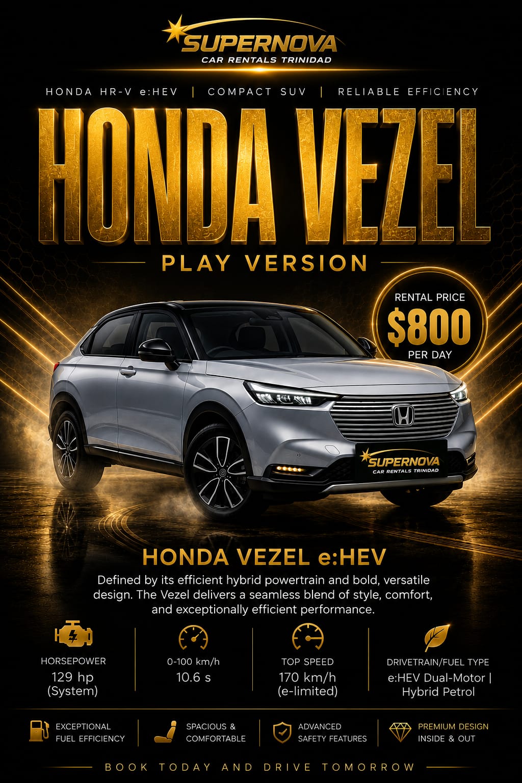 Honda Vezel rental poster